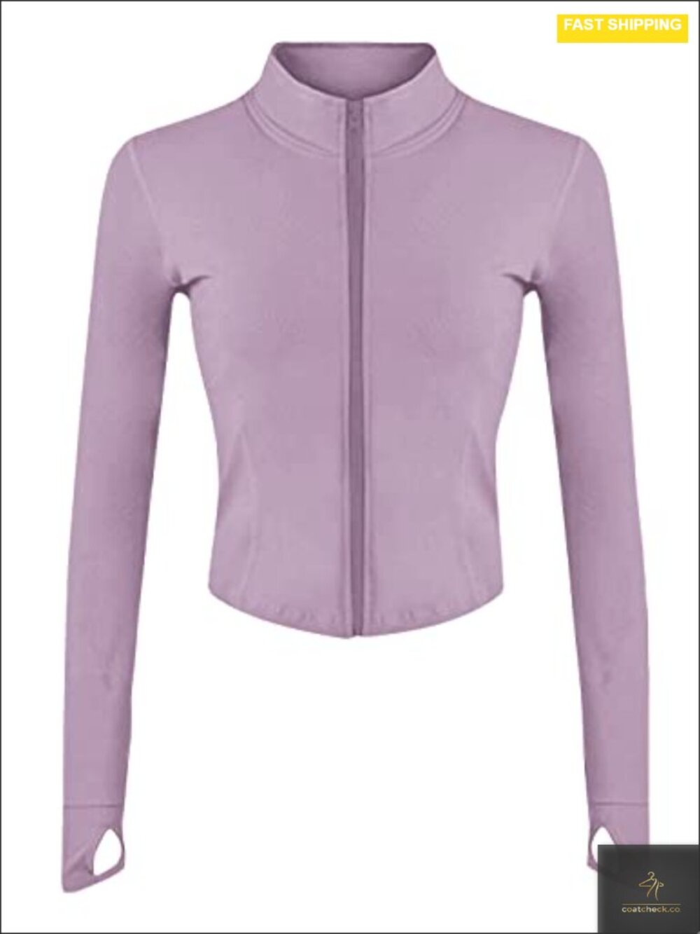 Seamless Full Zip Athletic Jacket Yoga Running Thumb Holes